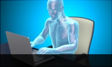 해운대자생한방병원 목질환 VDT증후군-정상적인 사람의 컴퓨터 하는 모습입니다.